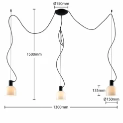 Lucande Serina lámpara colgante, 3 luces, blanco