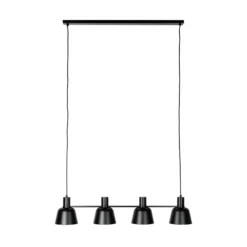 Lucande Servan lámpara colgante, negro, 4 luces