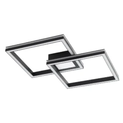 Lucande Smart LED lámpara de techo Tjado, 85cm, negro, RGB, CCT