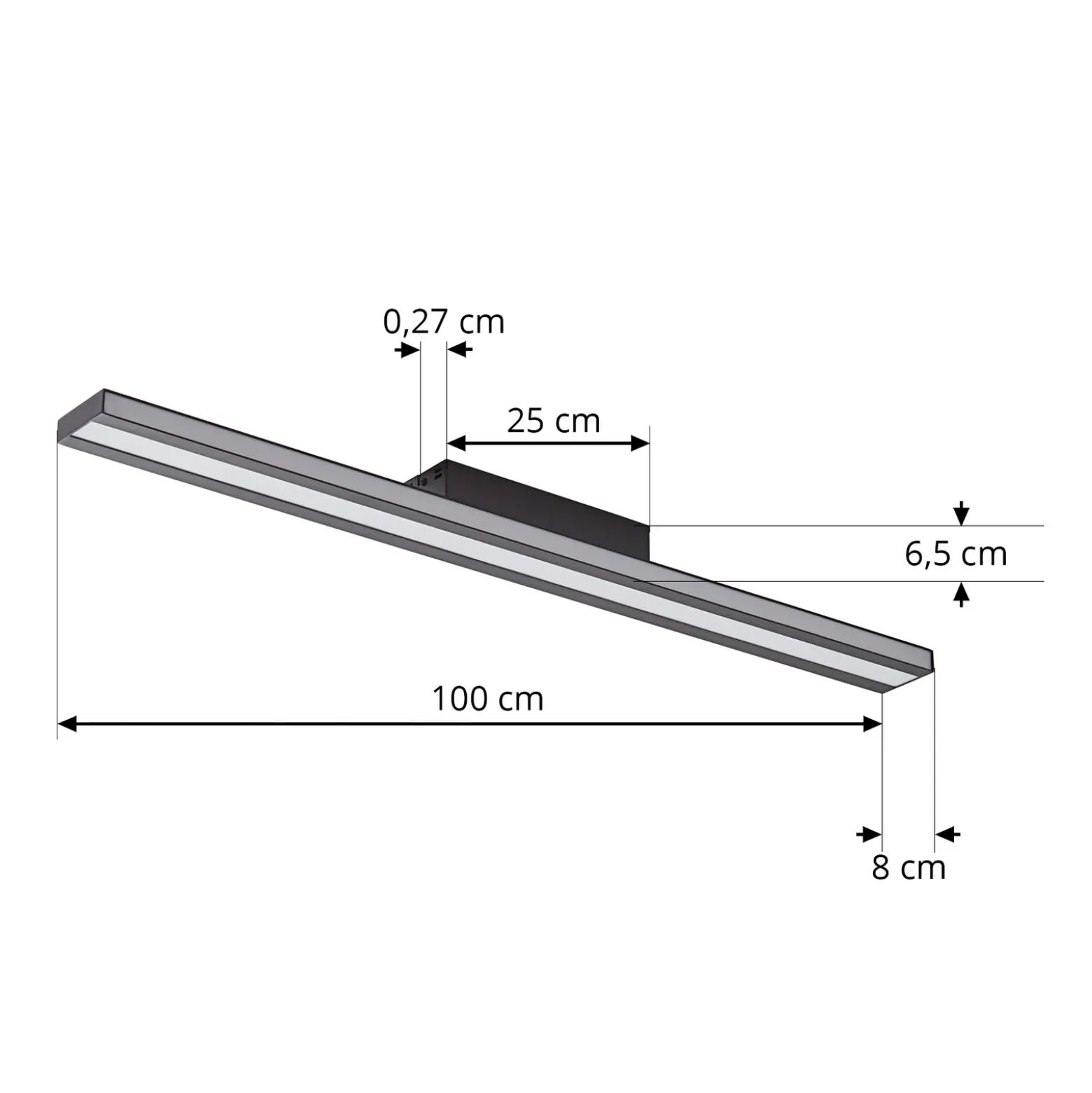 Lucande Smart LED plafón Leicy negro 8 cm RGB CCT