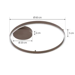 Lucande Smart LED plafón Moise, café, CCT, Tuya