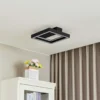 Lucande Smart LED plafón Tjado, 30 cm, negro, RGBW