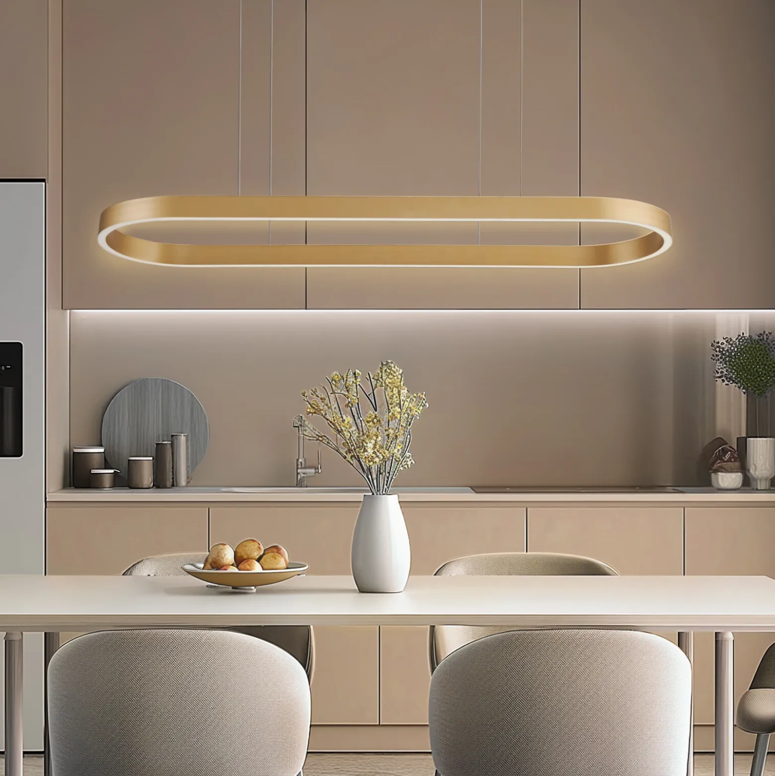 Lucande Smart lámpara colgante LED Melinay, dorada, CCT, Tuya
