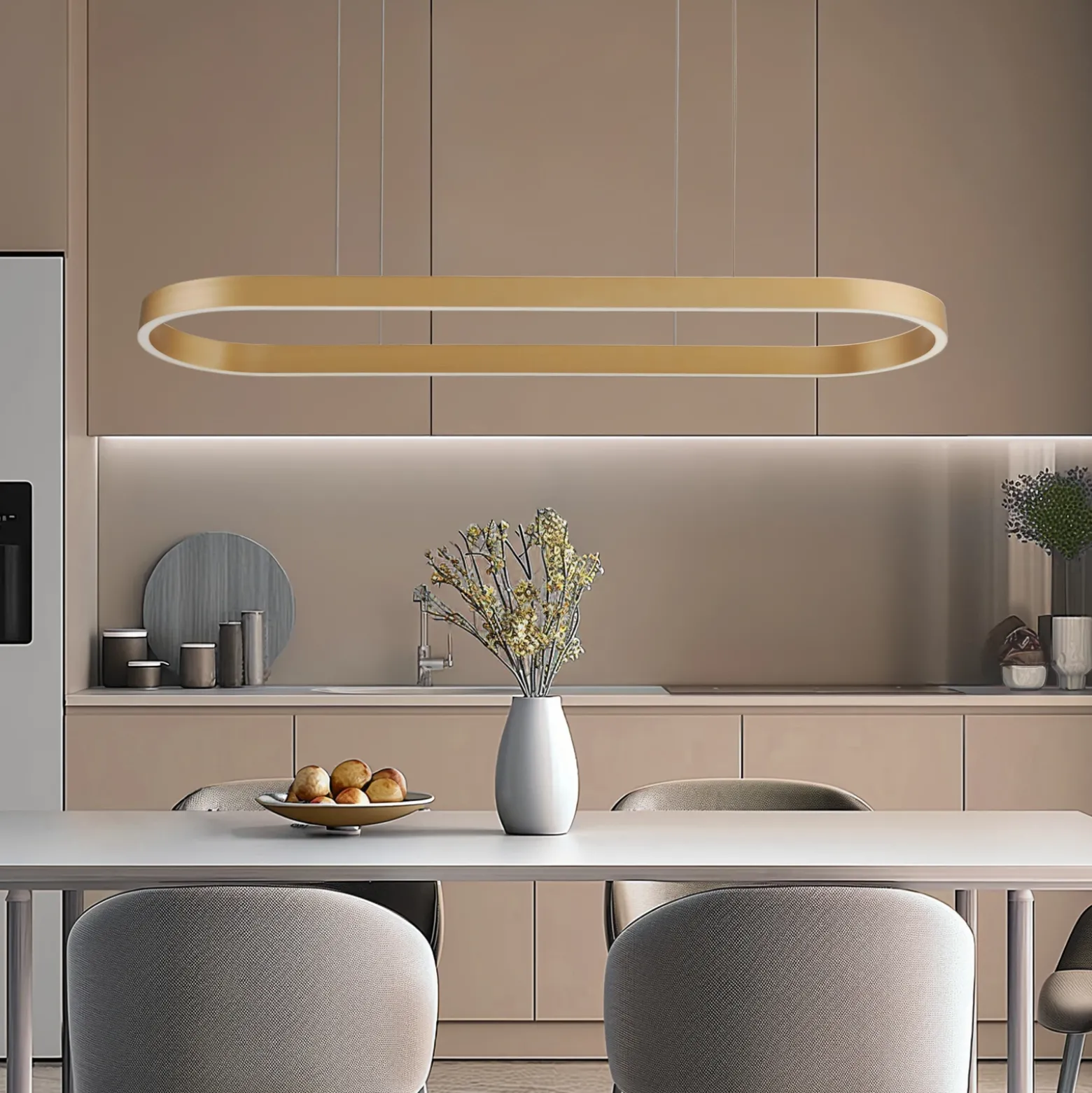 Lucande Smart lámpara colgante LED Melinay, dorada, CCT, Tuya