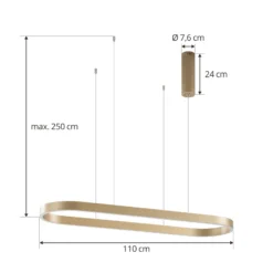 Lucande Smart lámpara colgante LED Melinay, dorada, CCT, Tuya