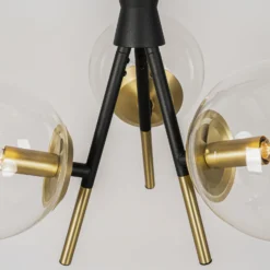 Lucande Sotiana lámpara colgante, 3 luces, redonda, latón