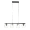 Lucande Sotiana lámpara colgante, 4 globos de cristal, negro