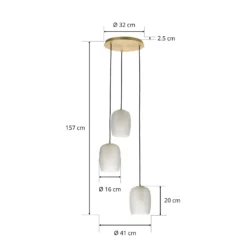 Lucande Taylan lámpara colgante 3 luces agrupadas