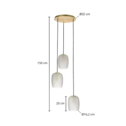 Lucande Taylan lámpara colgante 3 luces agrupadas