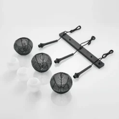 Lucande Tetira colgante, 3 luces, largo, negro