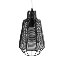 Lucande Tinko lámpara colgante en forma de jaula, negra, 20 cm