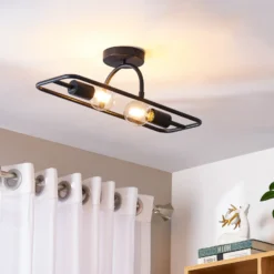 Lucande Tornike aplique de pared, 2 luces, hierro