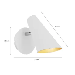 Lucande Wibke aplique en blanco