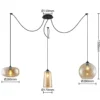 Lucande Zyli lámpara colgante, 3 luces, ámbar