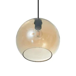 Lucande Zyli lámpara colgante, 3 luces, ámbar