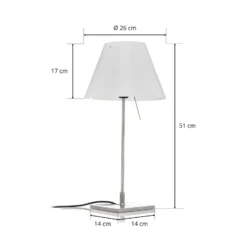 Luceplan Costanzina lámpara de mesa aluminio, blanco