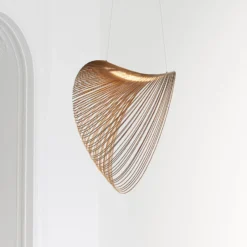 Luceplan Illan lámpara colgante LED madera Ø80cm