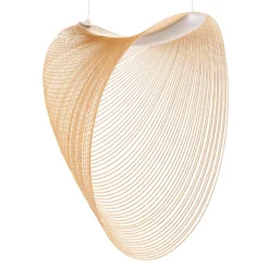 Luceplan Illan Lámpara colgante LED de madera atenuable Ø 60 cm
