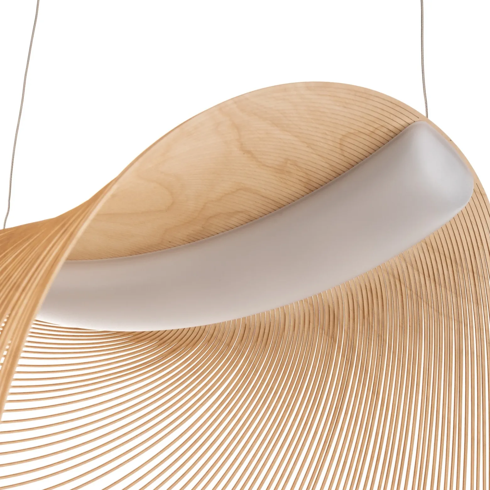 Luceplan Illan Lámpara colgante LED de madera atenuable Ø 60 cm