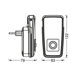 Luz nocturna LED con enchufe OSRAM LUNETTA TORCH blanca, batería recargable,