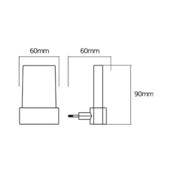 Luz nocturna LED para enchufe OSRAM LUNETTA SHINE, 3000 K, blanca