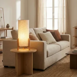 Madita lámpara de mesa LED, altura 48 cm, Natur/lino