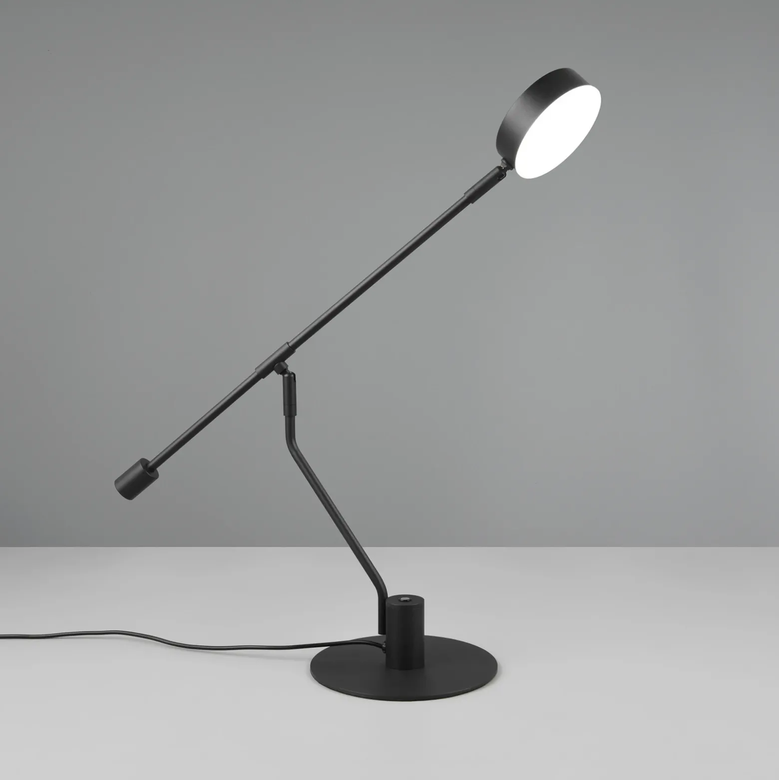 Manduro lámpara de mesa LED, negro, metal, atenuador CCT