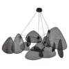 MARKET SET Lámpara colgante Screen XXL, 90 cm, negro, ratán
