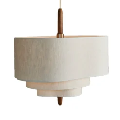 MARKET SET Lámpara colgante textil Pebble color crema Ø 58 cm