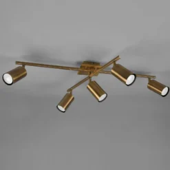 Marley downlight de techo, latón envejecido, 5 luces