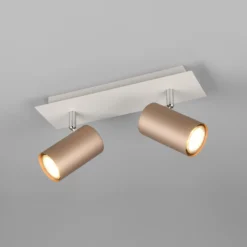 Marley downlight de techo marrón/gris claro 30 x 9 cm 2 luces de metal