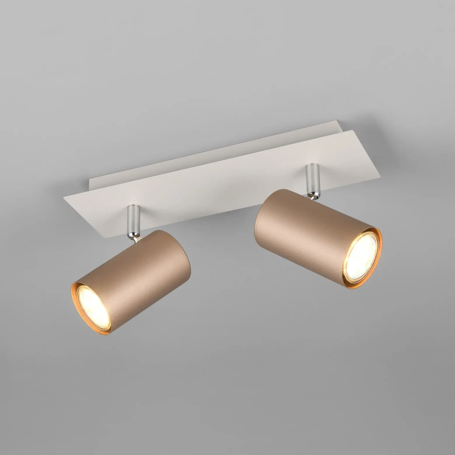 Marley downlight de techo marrón/gris claro 30 x 9 cm 2 luces de metal
