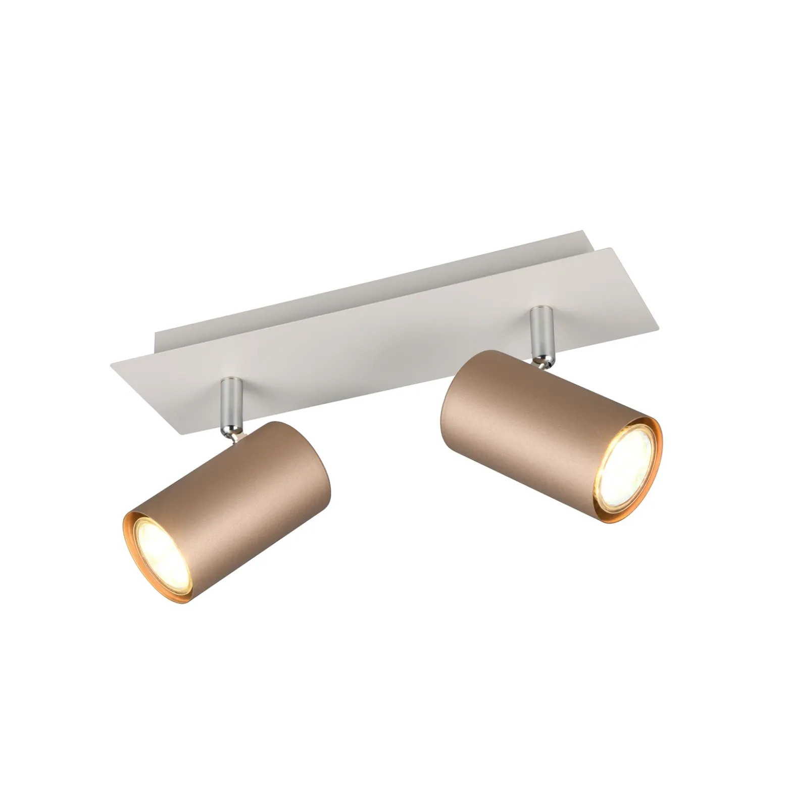 Marley downlight de techo marrón/gris claro 30 x 9 cm 2 luces de metal