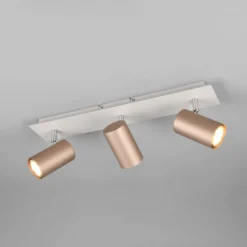 Marley downlight de techo marrón/gris claro 48 x 9 cm 3 luces de metal