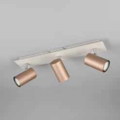 Marley downlight de techo marrón/gris claro 48 x 9 cm 3 luces de metal