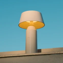 MARSET Bicoca de mesa LED con batería blanco perla