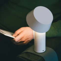 MARSET Bicoca de mesa LED con batería blanco perla