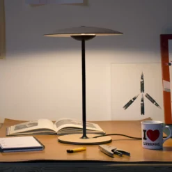 MARSET Ginger S Lámpara de mesa LED Ø32cm roble/blanco