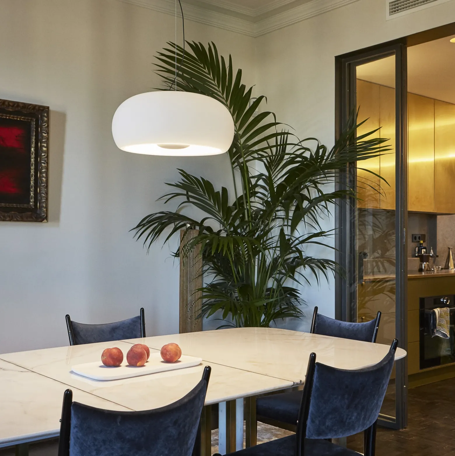 MARSET Vetra lámpara colgante LED, Ø 43 cm, blanco