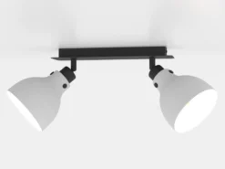Matlock downlight de techo, longitud 52 cm, gris/negro, 2 luces.