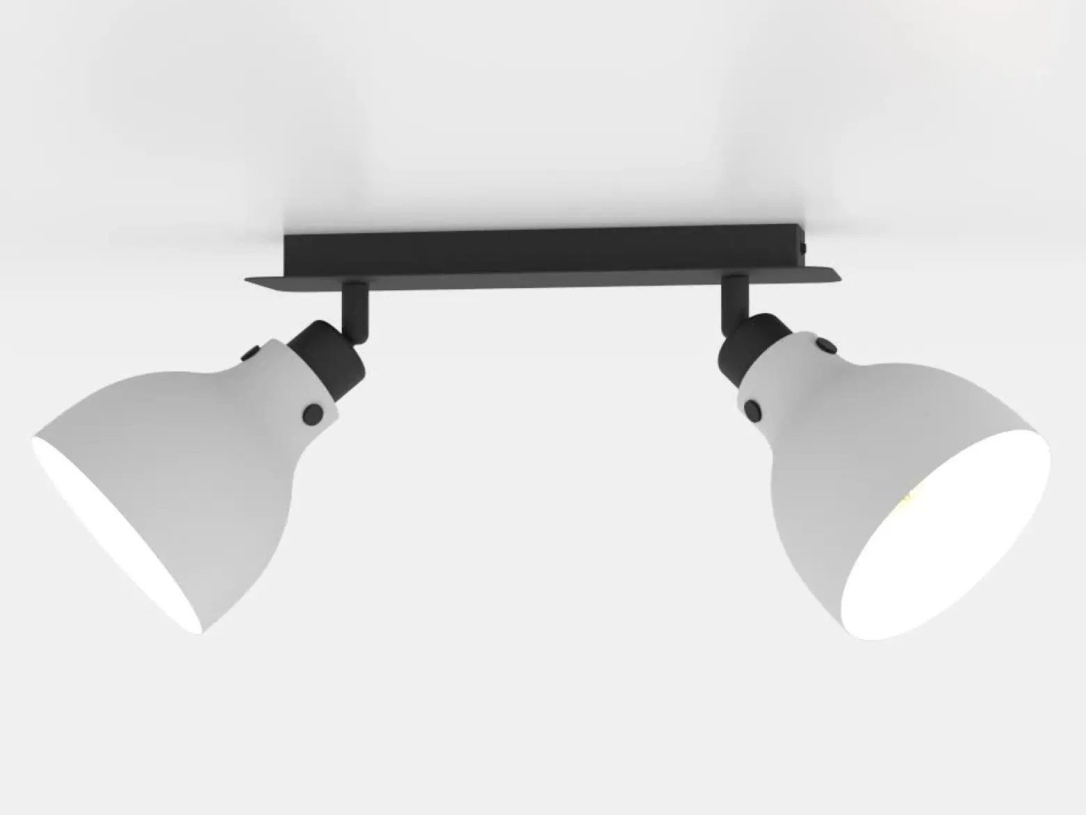 Matlock downlight de techo, longitud 52 cm, gris/negro, 2 luces.