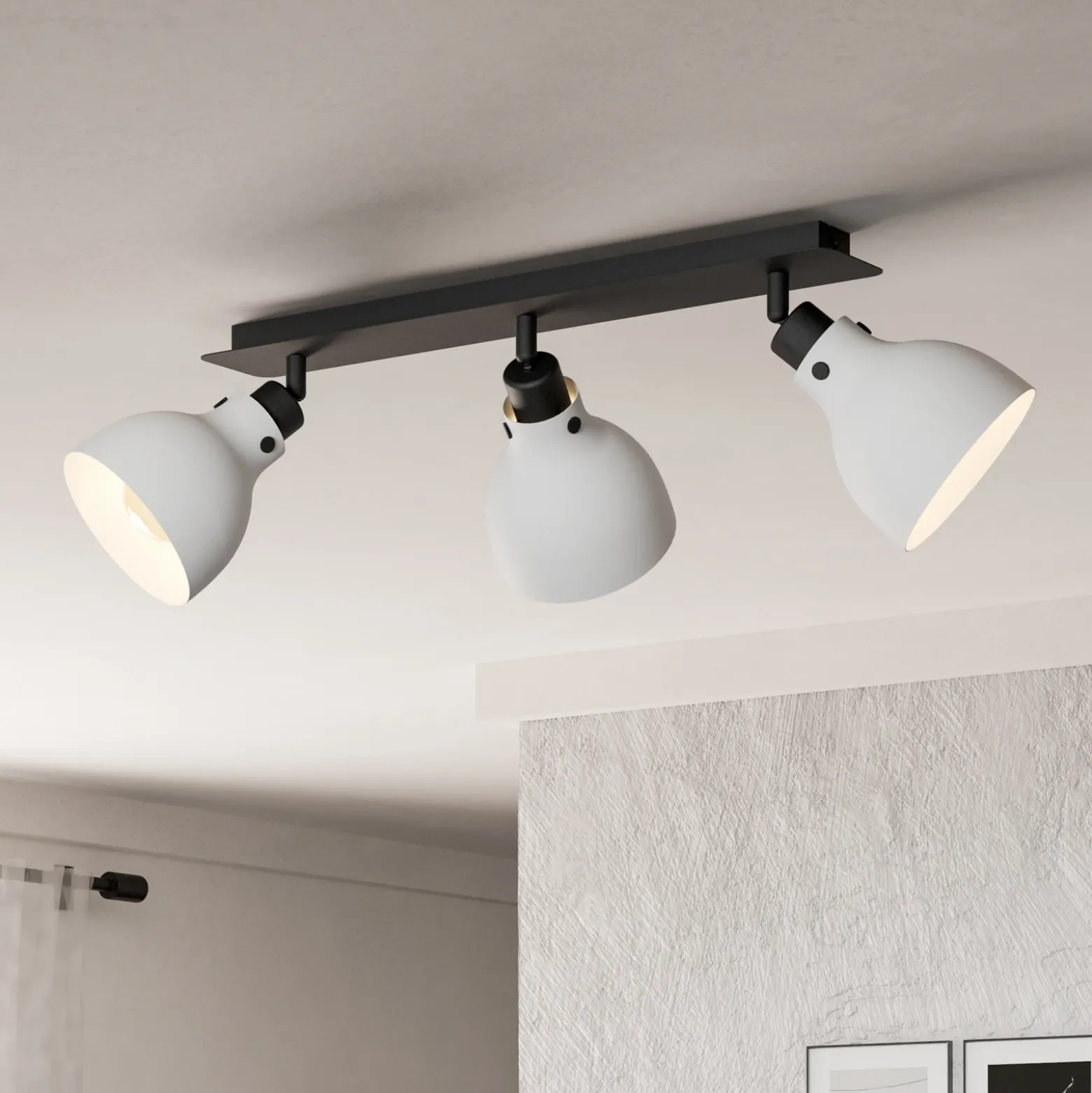 Matlock downlight de techo, longitud 74 cm, gris/negro, 3 luces.