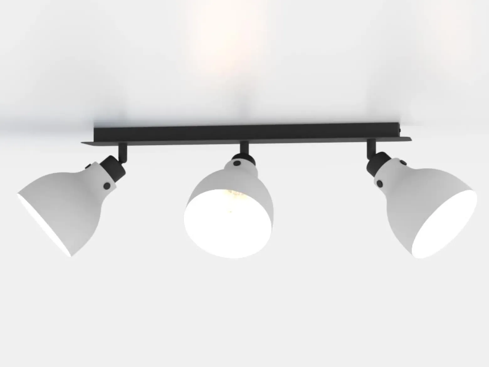 Matlock downlight de techo, longitud 74 cm, gris/negro, 3 luces.
