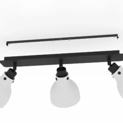 Matlock downlight de techo, longitud 74 cm, gris/negro, 3 luces.