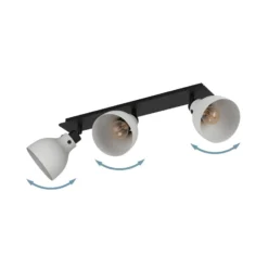 Matlock downlight de techo, longitud 74 cm, gris/negro, 3 luces.