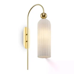 Maytoni Antic aplique, pantalla de vidrio blanco