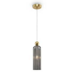 Maytoni Antic colgante, pantalla de vidrio en gris