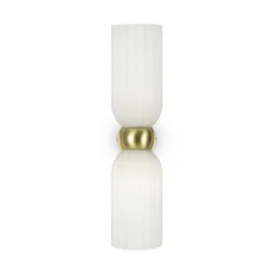 Maytoni aplique de pared Antic, 2 luces, dorado/blanco, cristal