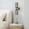 Maytoni aplique de pared Antic, 2 luces, dorado/gris, cristal