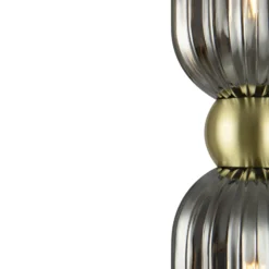 Maytoni aplique de pared Antic, 2 luces, dorado/gris, cristal